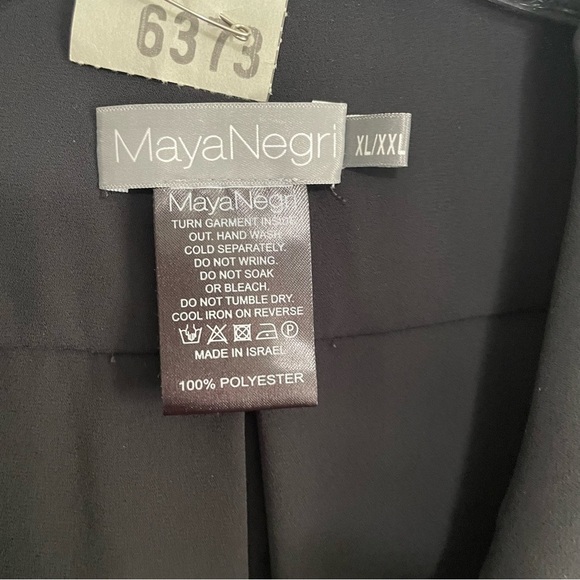 Maya Negri Black Sheer Blouse Long Sleeve Size XL/XXL - Picture 2 of 6